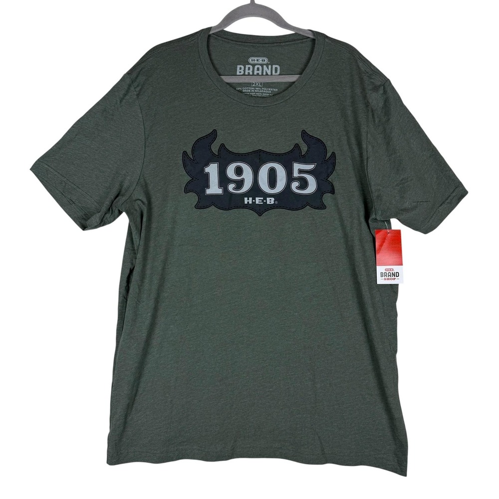 H-E-B Shirt Mens 2XL Green 1905 Graphic T-Shirt Tee Brand Shop Texas Logo